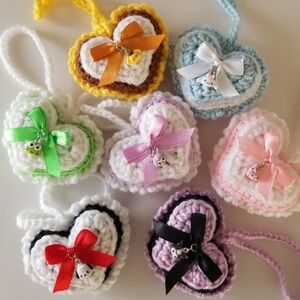 Heart-Shaped Crochet Charm Sanrio Themed